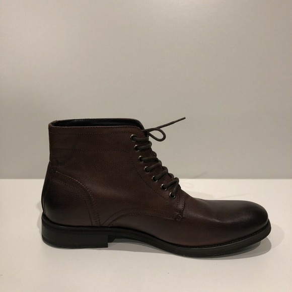 Joe\'s New Leather Lace Up Brown Oxford Ankle Boots